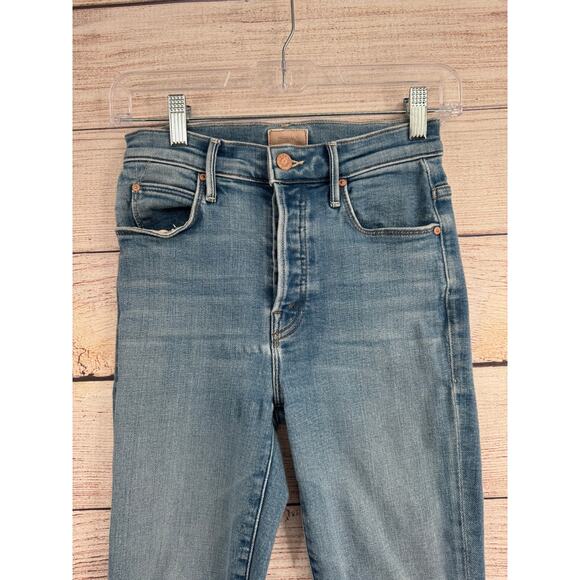 Mother The Super Stunner Ankle Double Vision Heart Jeans Womens 24 Blue - Picture 4 of 11